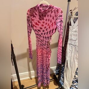 NWT AFRM Pink Star Pattern dress
